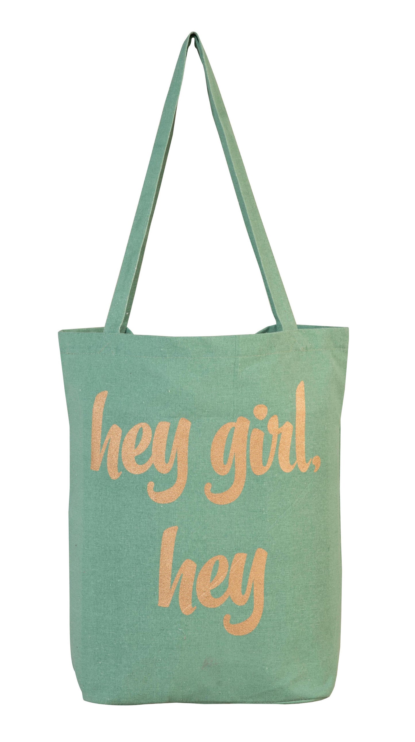 SALE Cotton Green Hey Girl Tote