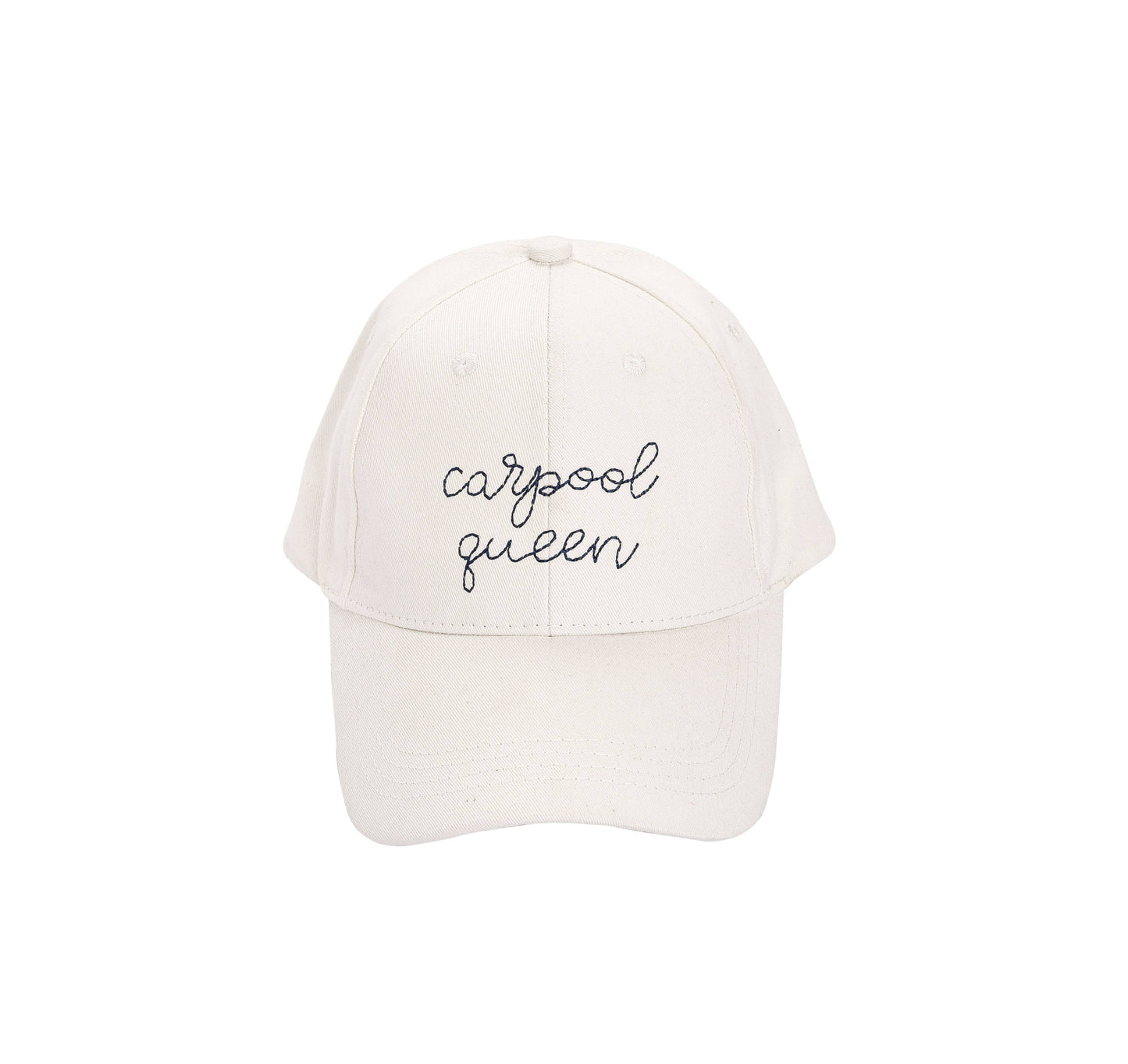 SALE Cotton White Carpool Queen Embroidered Hat
