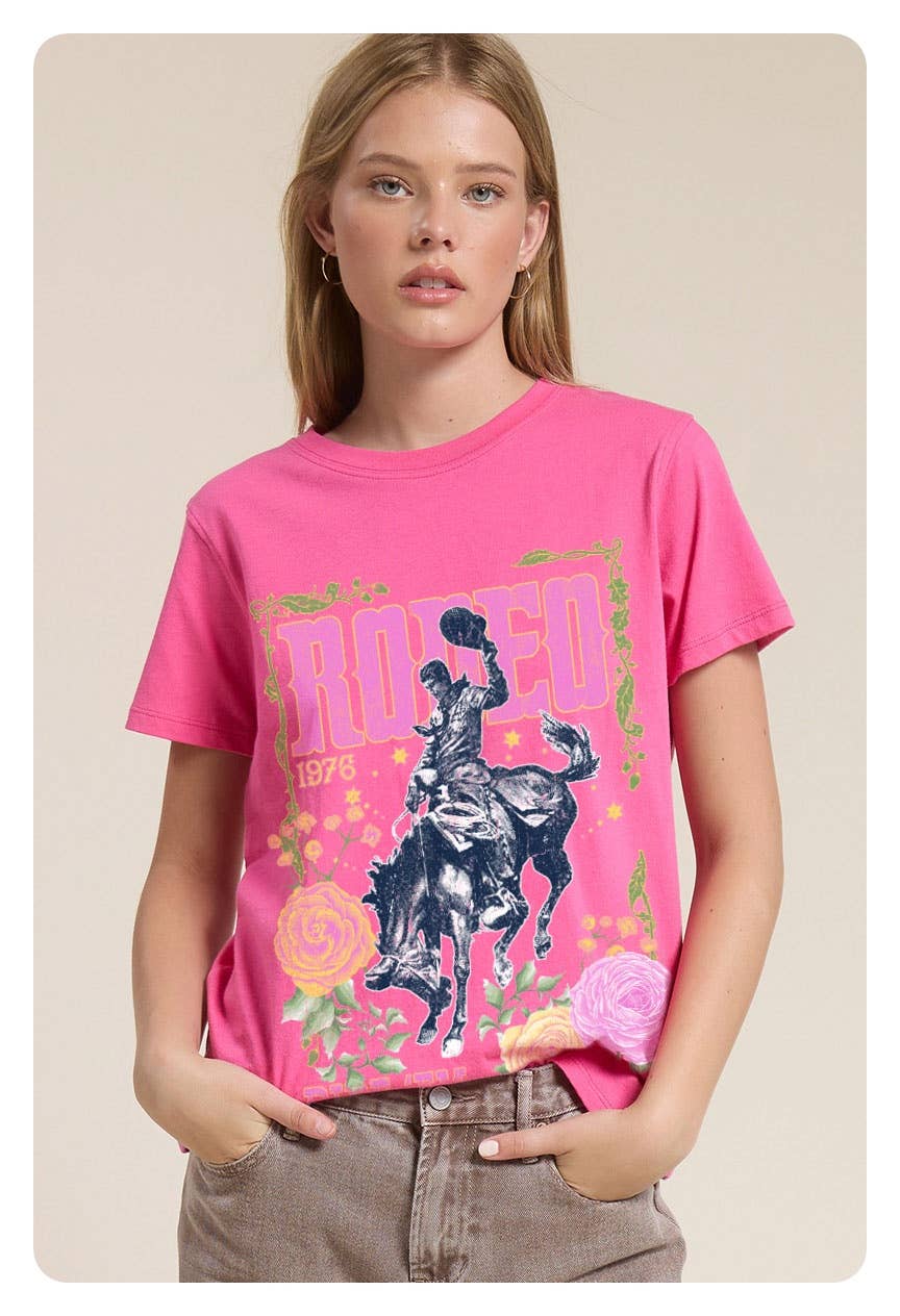 Rodeo 1976 Ride 'Em Cowboy Graphic Premium Cotton Reg: BLACK / L