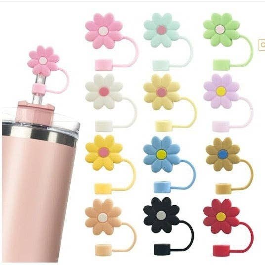 SILICONE STRAW TOPPER - 12 PACK: Cowboy Hat