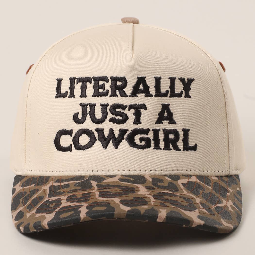 LITERALLY JUST A COWGIRL Leopard Trucker Hat: LEOPARD-RED / One Size