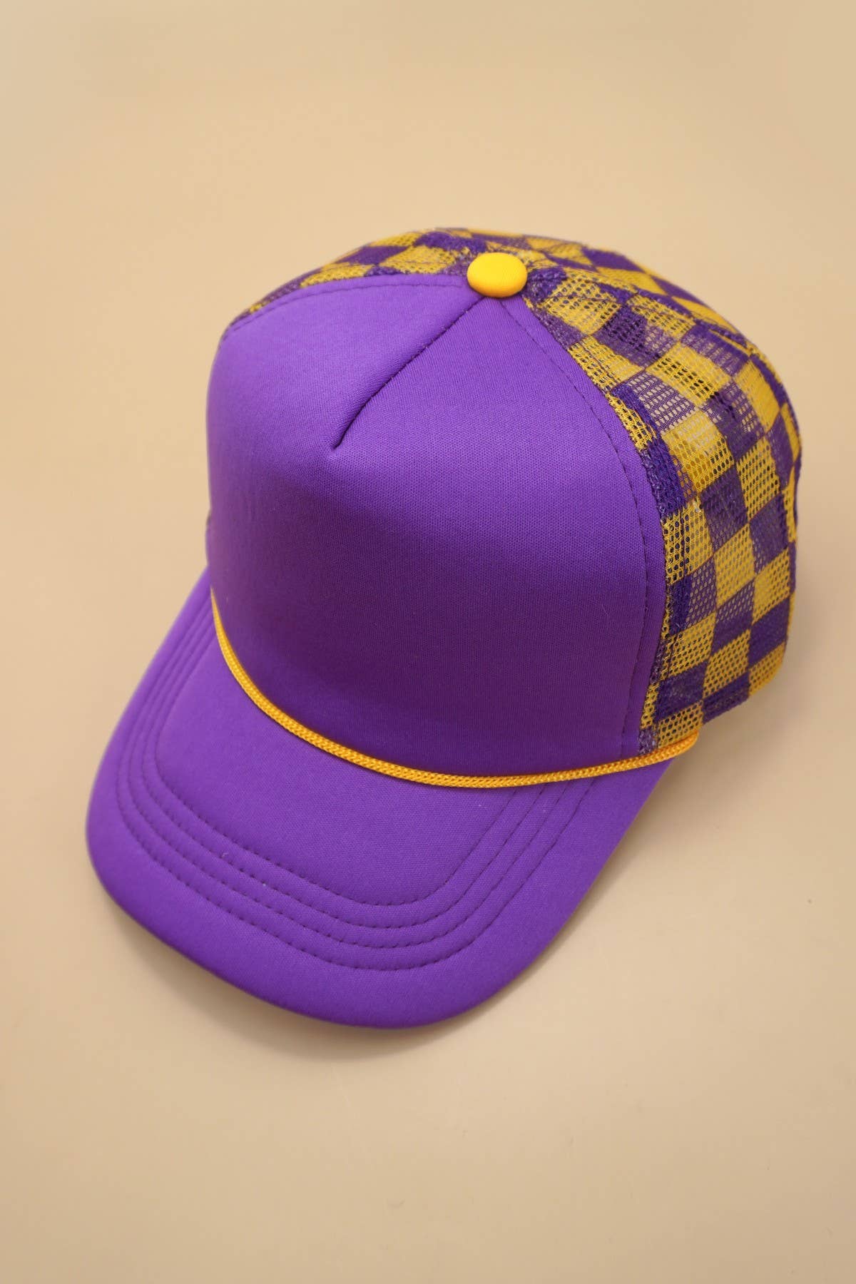 TRUCKER HAT CHECKER FOAM FRONT MESH BACK CAP | 40HW726: White