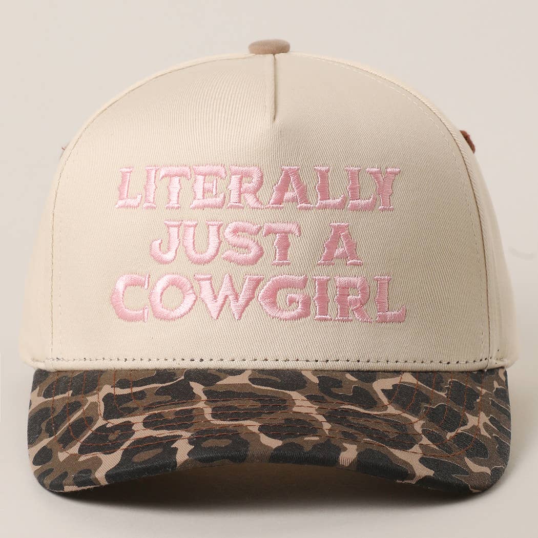 LITERALLY JUST A COWGIRL Leopard Trucker Hat: LEOPARD-RED / One Size