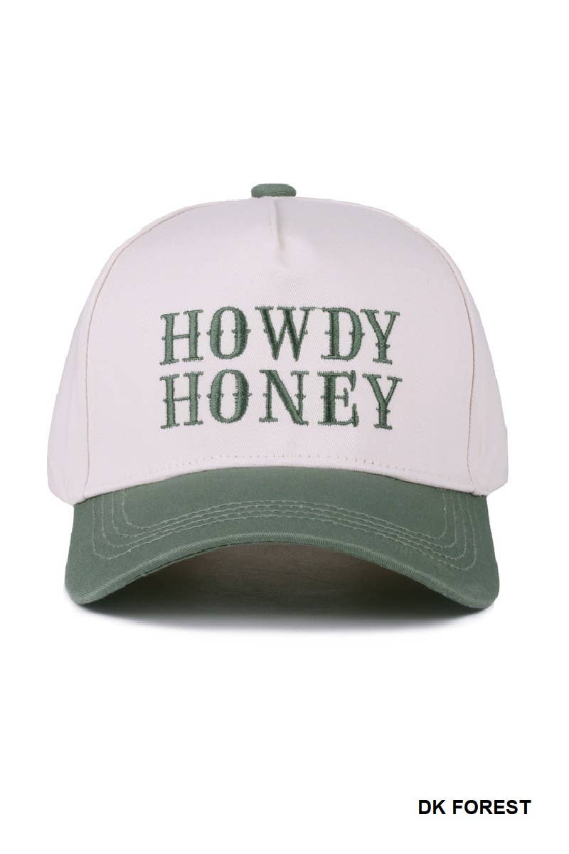 ....0812 Howdy Honey Two Tone Canvas Cotton Cap SI-28119: FUCHSIA-183899 / OS
