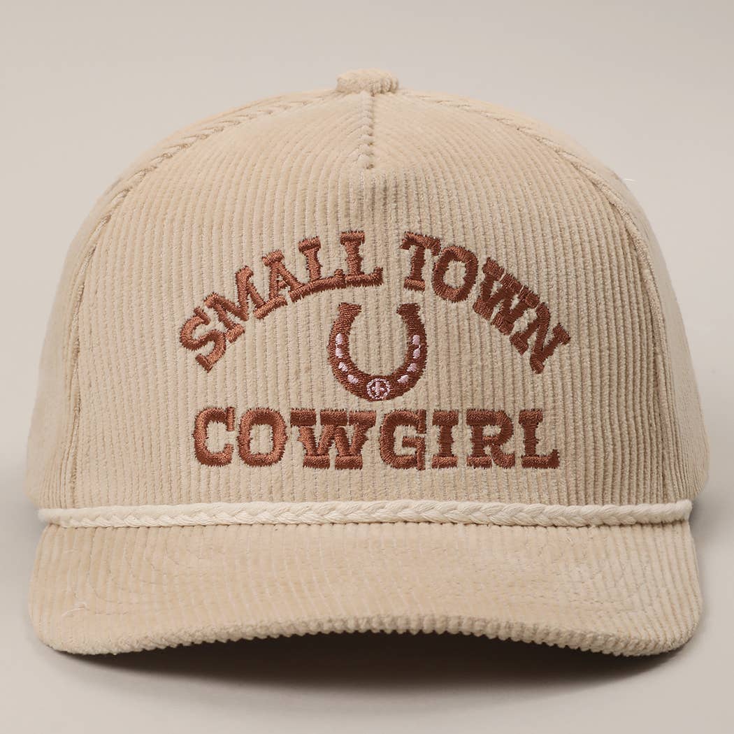 SMALL TOWN COWGIRL Corduroy Rope Trucker Hat: SAGE / One Size