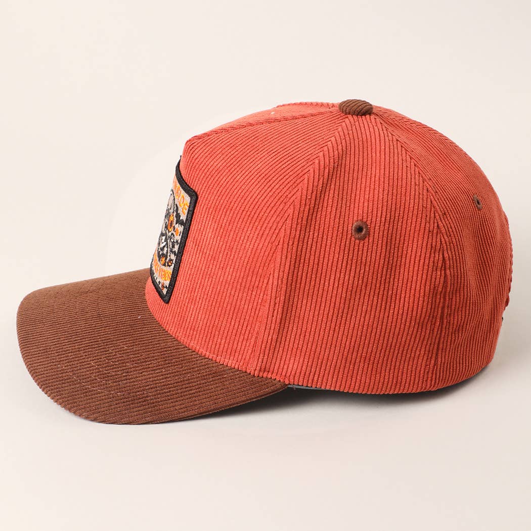 DEAD INSIDE BUT SPOOKY VIBES Two-Tone Corduroy Trucker Hat: BLACK / One Size
