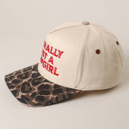 LITERALLY JUST A COWGIRL Leopard Trucker Hat: LEOPARD-RED / One Size