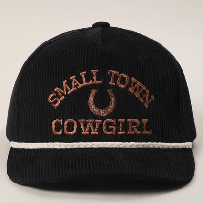 SMALL TOWN COWGIRL Corduroy Rope Trucker Hat: SAGE / One Size