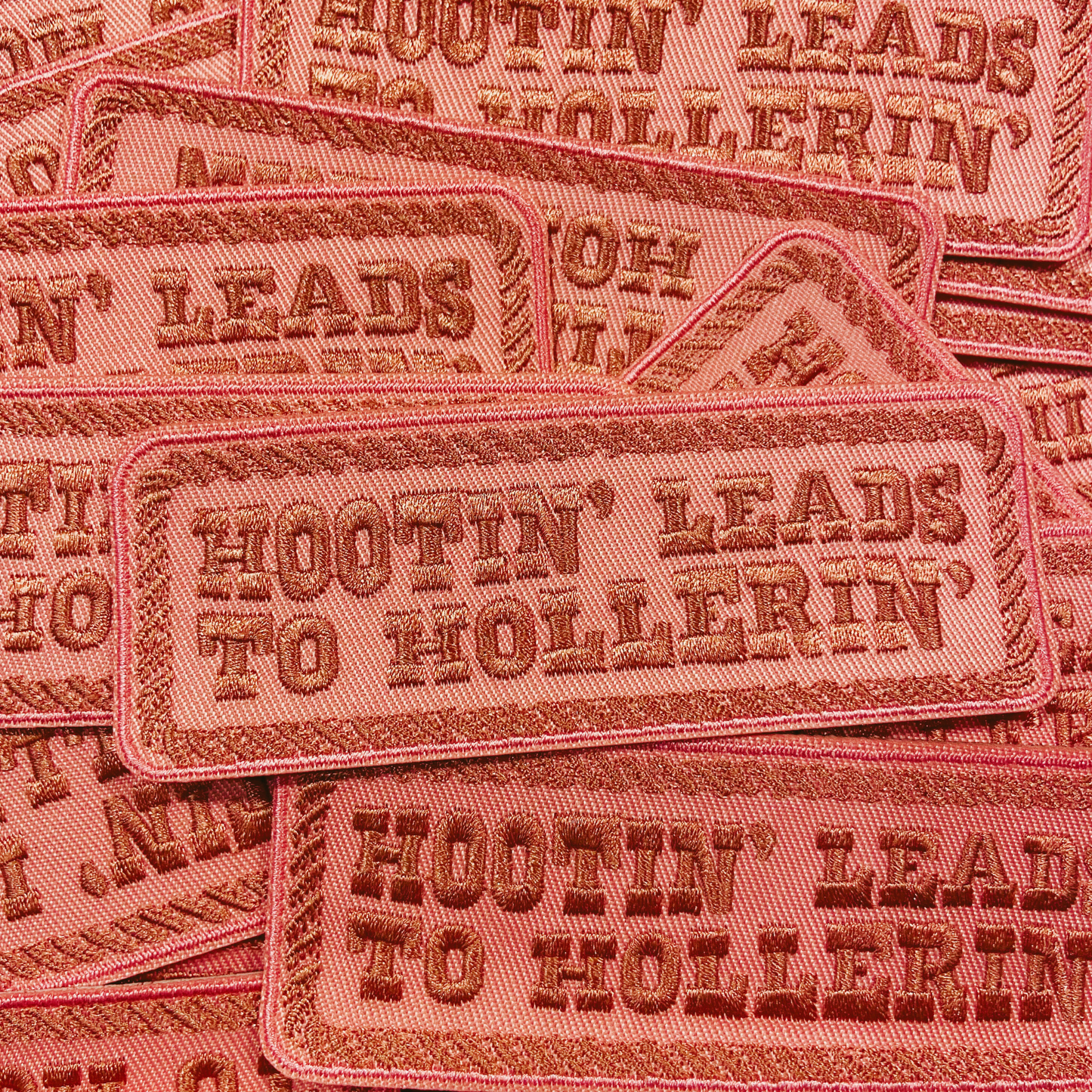 4" x 1.5" Hootin' Leads To Hollerin' -   Embroidered Hat Patch: 3" Embroidered Patch