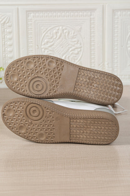 Rose Red Color Block Lace Up Sneakers