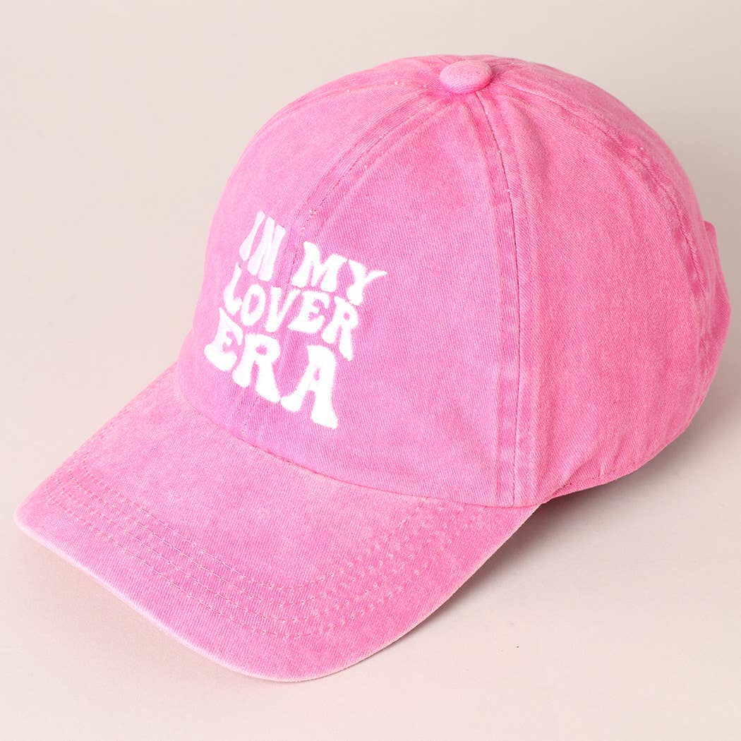Embroidered Letters In My Lover Era Baseball Cap: Pink / ONE SIZE