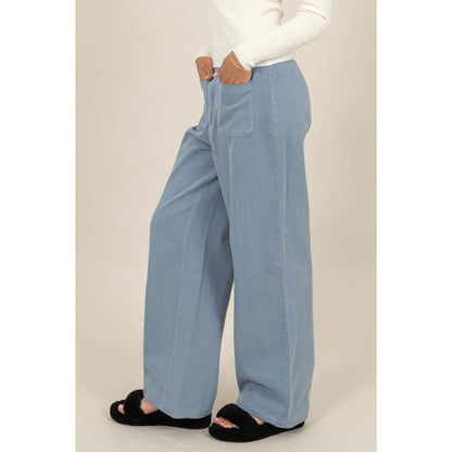 High Waist Wide Leg Pants: CREAM / S-M-L(2-2-2)