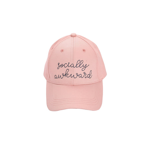 SALE Cotton Pink Socially Awkward Embroidered Hat