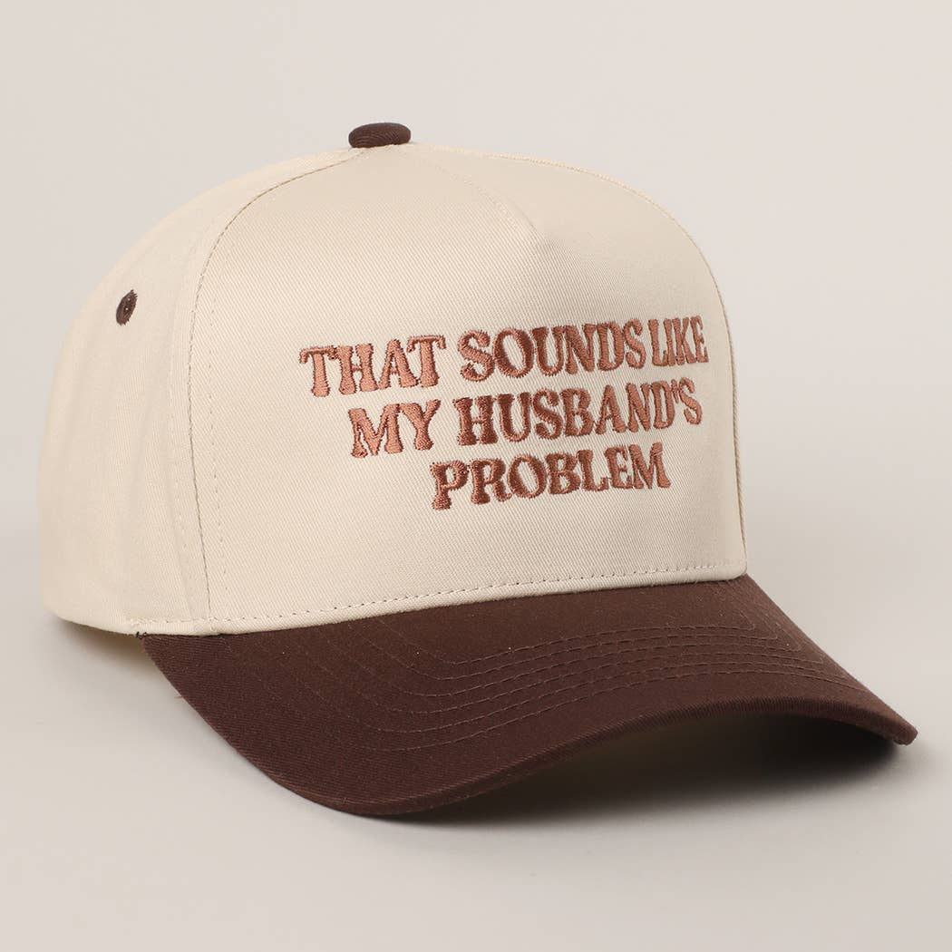 THAT SOUNDS LIKE..Embroidered Two-Tone Trucker Hat: BURGUNDY / One Size