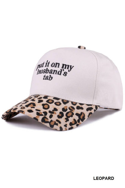 `.Put It On My Husband's Tab Two Tone Canvas Cotton: RED-183860 / OS