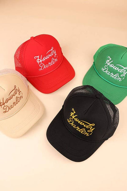 Howdy Darlin Mesh Trucker Cap: ASH MOCHA / 1 (ONE SIZE)
