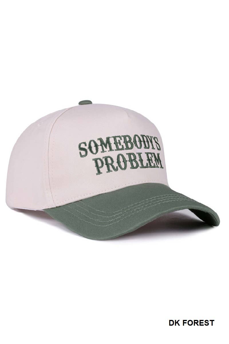 `.0731 Somebody's Problem Two Tone Canvas Cotton Cap SI-28471: ASH MOCHA-186973 / OS