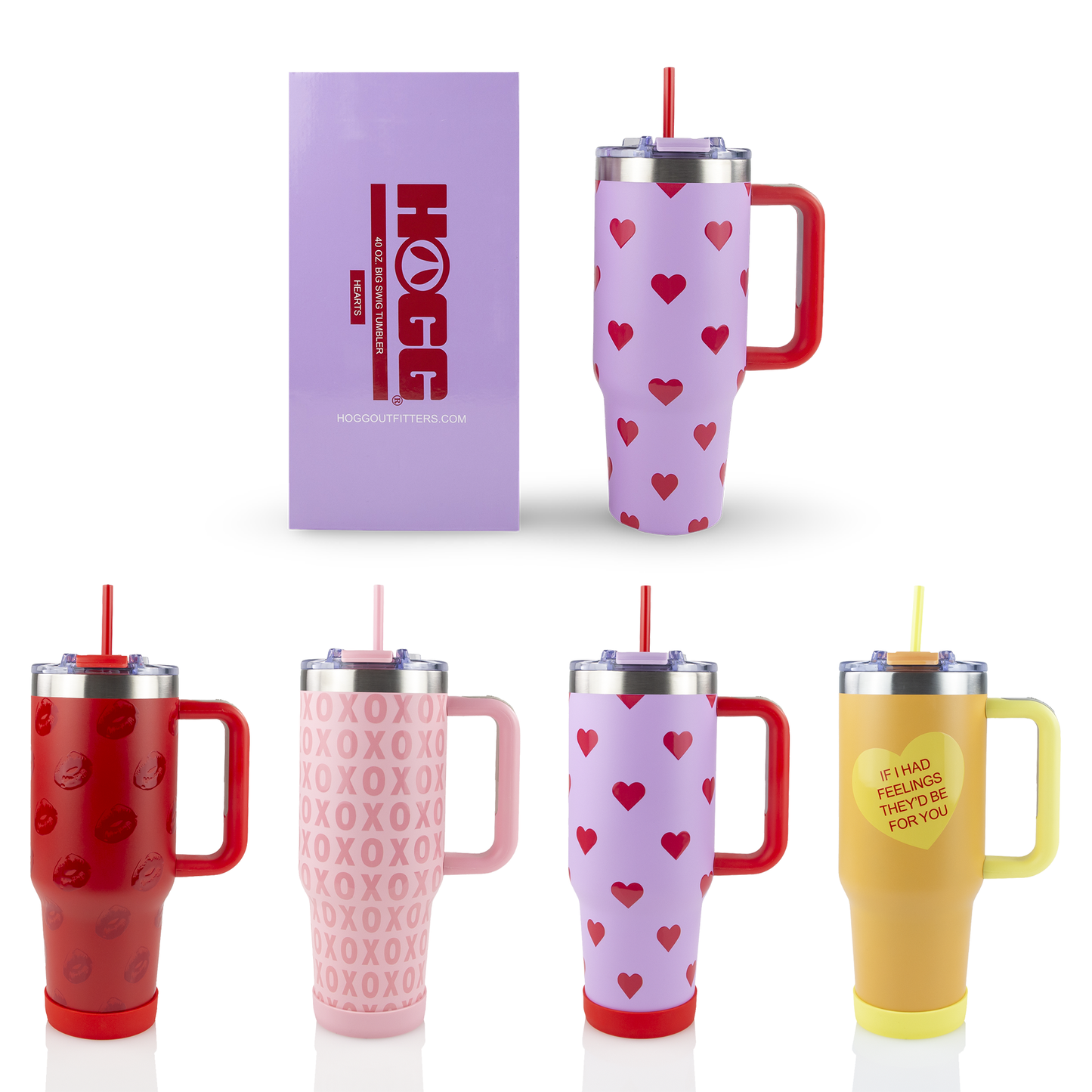 40oz POWDER COATED BIG SWIG TUMBLER - VALENTINE'S COLLECTION: Conversation Heart