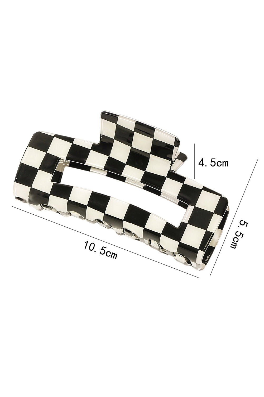 Sky Blue Checkered Print Hollow Out Hair Clip