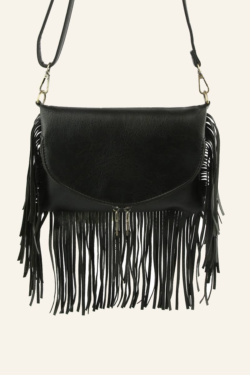 Envelope Flap Fringe Crossbody Bag: MC