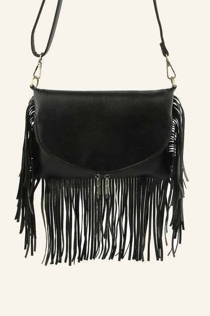 Envelope Flap Fringe Crossbody Bag: MC