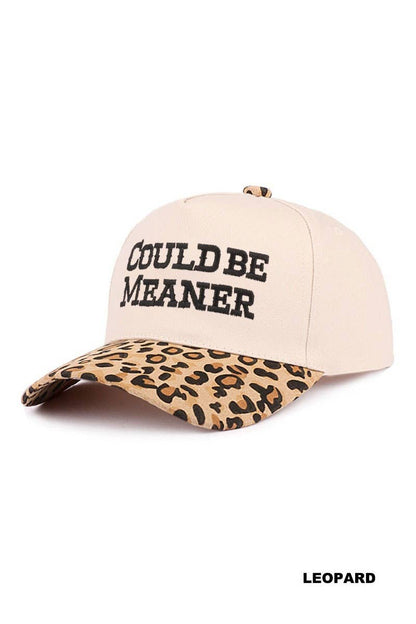 .1208 Could Be Meaner Two Tone Cotton Cap SI-29120: BLACK-192076 / OS