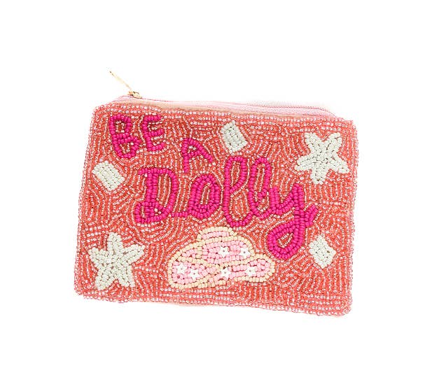 Ladies "Be a Dolly" Themed Beaded Coin Purse