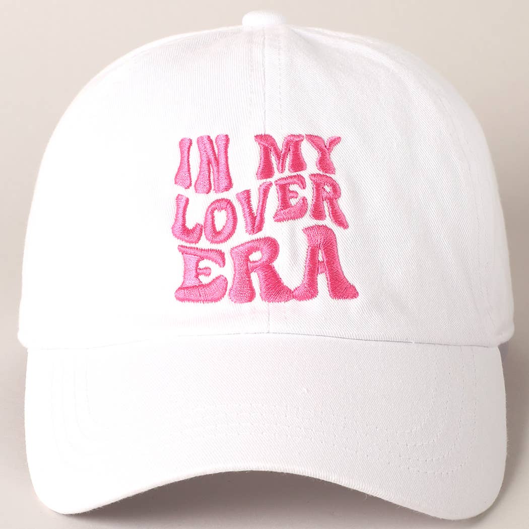Embroidered Letters In My Lover Era Baseball Cap: Pink / ONE SIZE