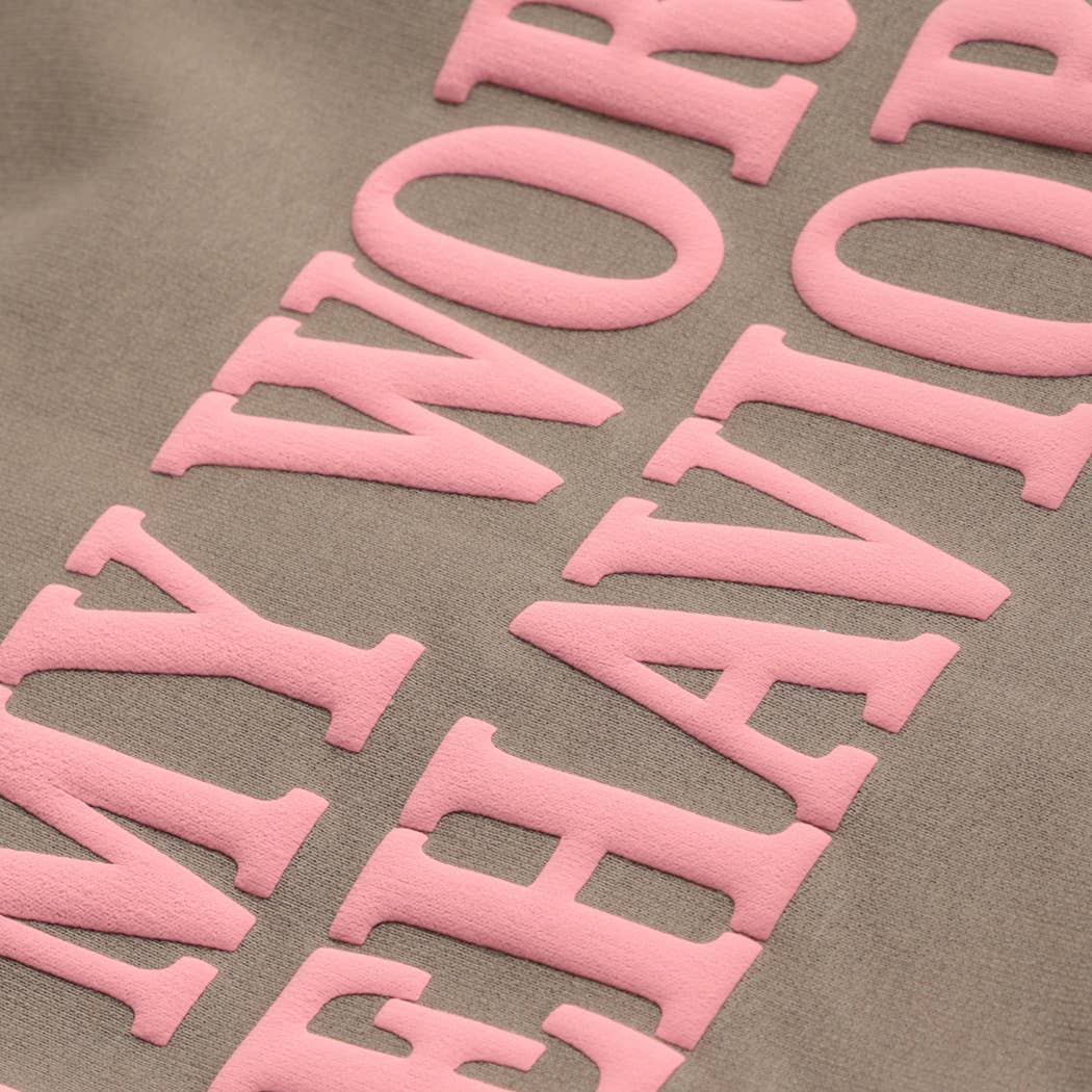 ON MY WORST BEHAVIOR PUFF MIDWEIGHT Sweatshirt: WHITE / L