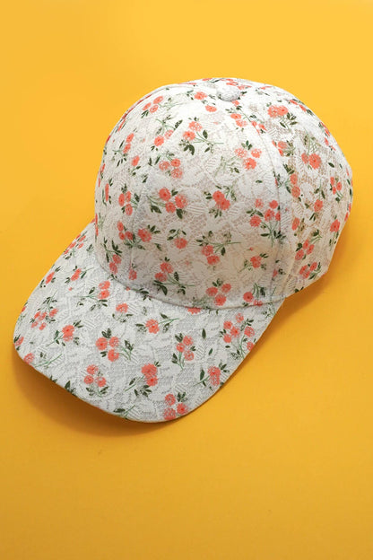 FLORAL CASUAL BASEBALL CAP | 40HW736: Peach