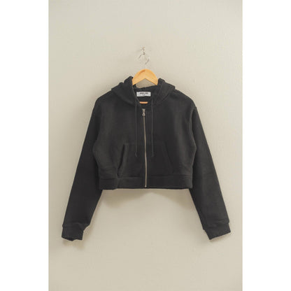 Sherpa Cropped Zip Up Hoodie