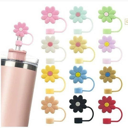SILICONE STRAW TOPPER - 12 PACK: Cowboy Hat