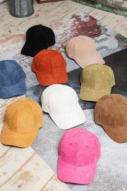 PLAIN CORDUROY BASEBALL CAP | 40CP016: BLUE