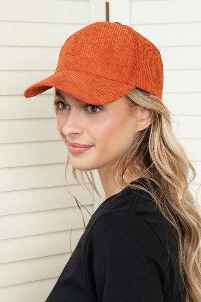PLAIN CORDUROY BASEBALL CAP | 40CP016: BLUE