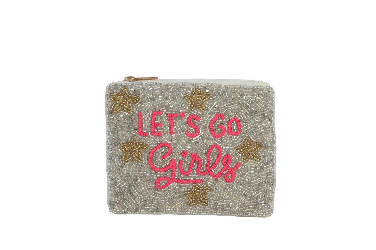 Ladies Fully Beaded Lets Go Girl Themed Coin Purse