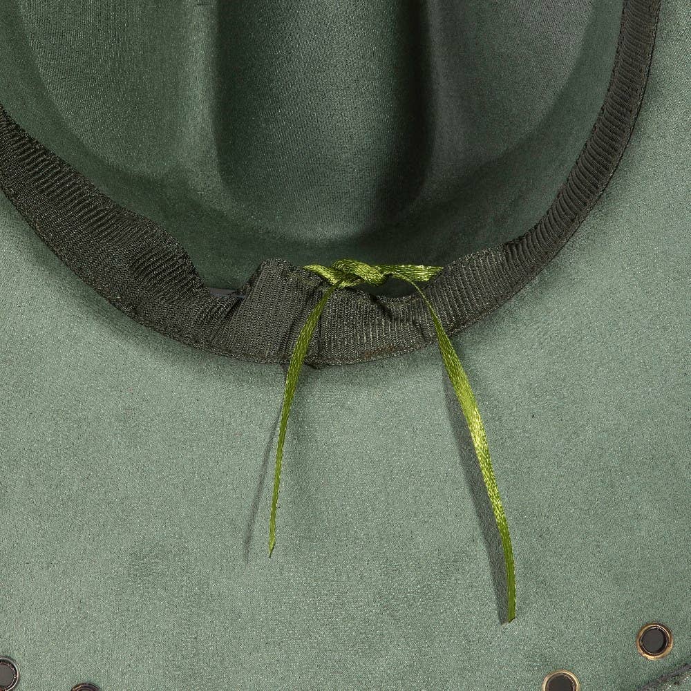 Grommet Brim Faux Suede Cowboy Hat: OL