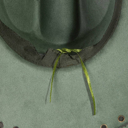 Grommet Brim Faux Suede Cowboy Hat: OL