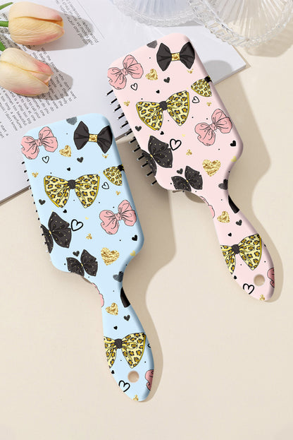 Pink Cute Bowknot Print Air Cushion Comb