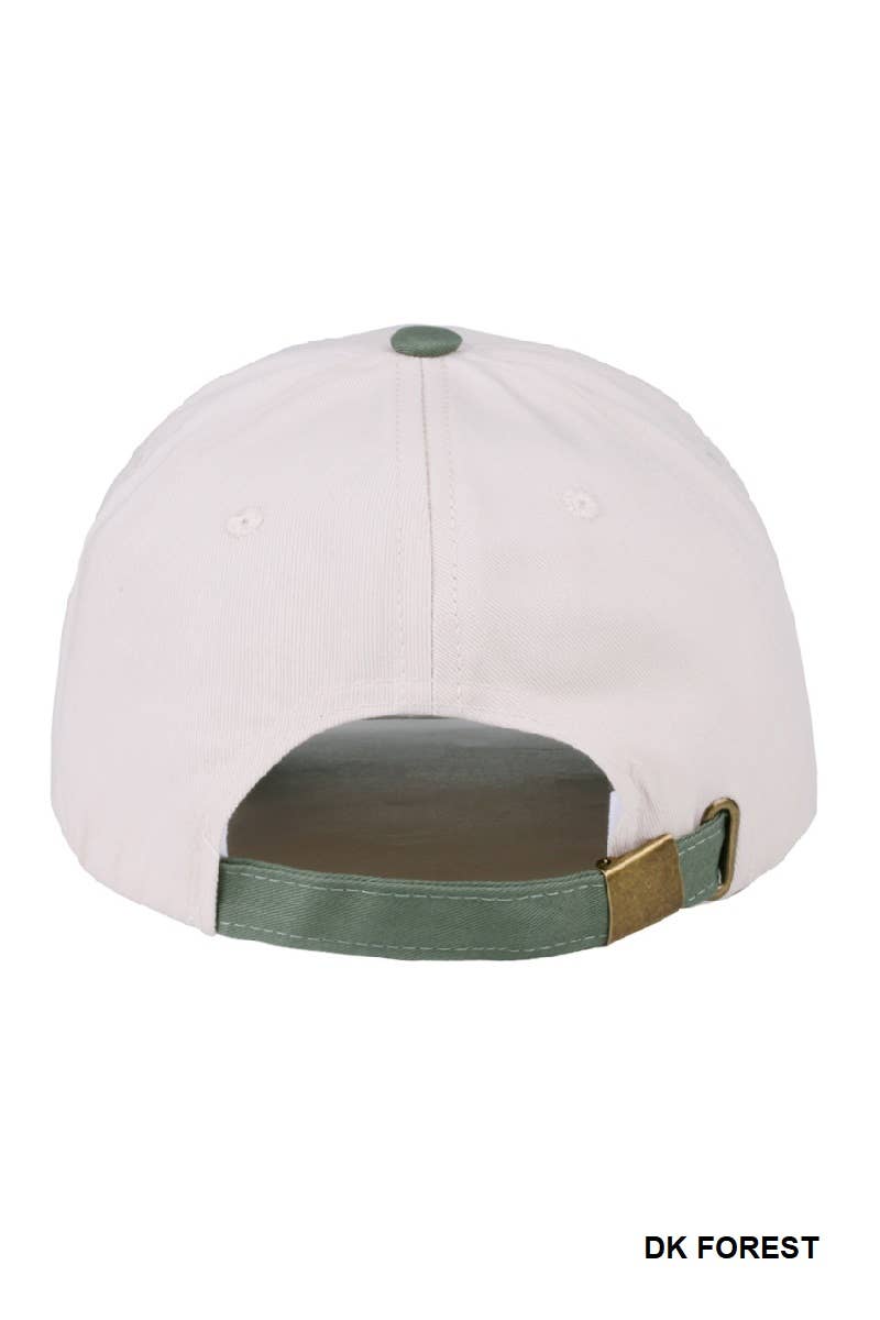 `.0724 Mommin' Two Tone Canvas Cotton Cap SI-28390: DENIM-189440 / OS