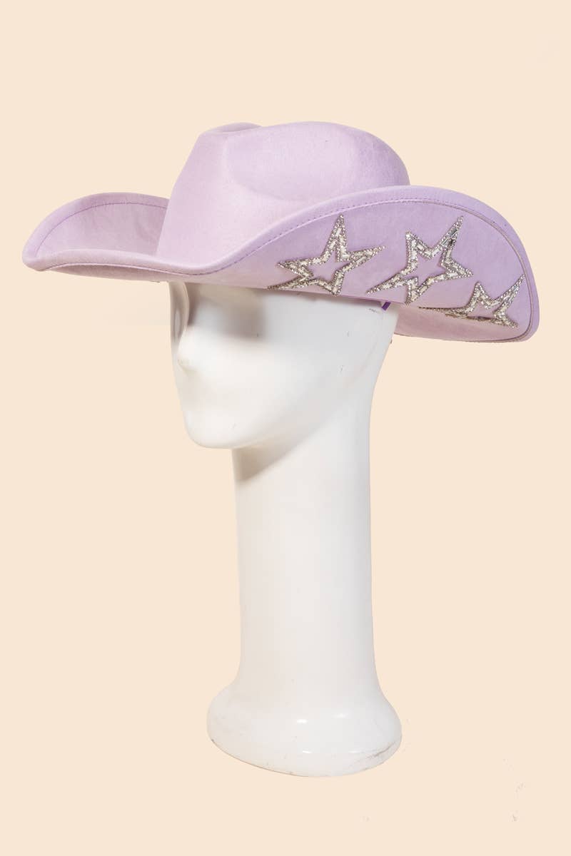 Studded Rhinestone Star Western Cowboy Hat: FU