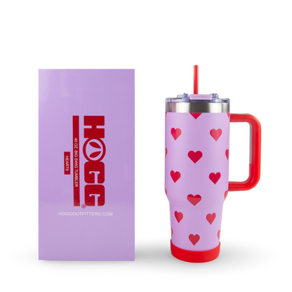 40oz POWDER COATED BIG SWIG TUMBLER - VALENTINE'S COLLECTION: Hearts