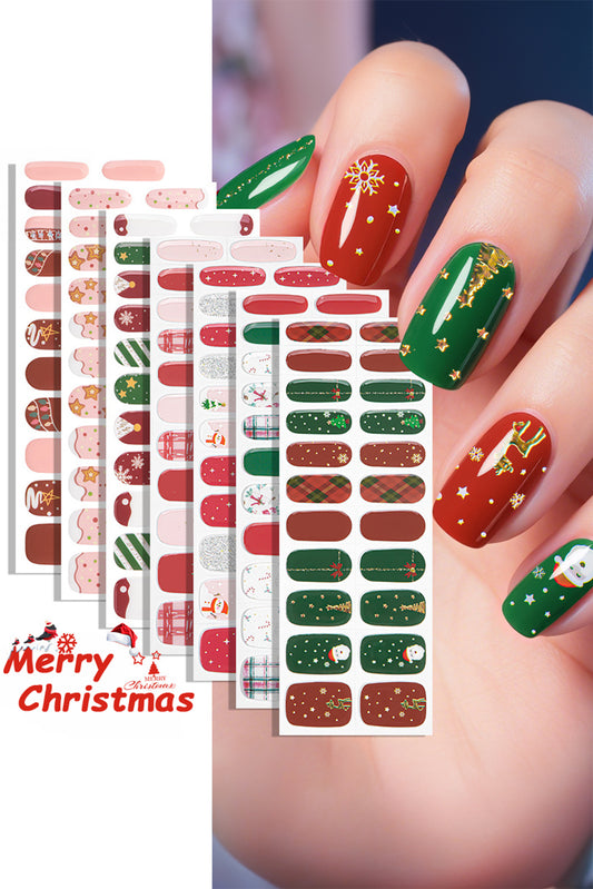 Fiery Red Christmas Baking Free Nail Stickers