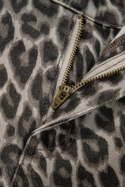 Yellow Leopard Straight Loose Leg Jeans