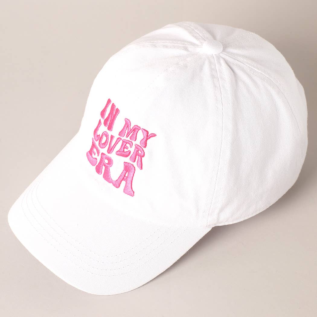 Embroidered Letters In My Lover Era Baseball Cap: Pink / ONE SIZE