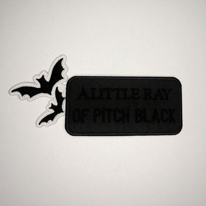 4" A Little Ray of PITCH BLACK -  Embroidered Hat Patch: Embroidered Patch