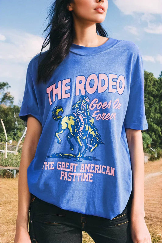 Fashion-W Rodeo Forever Western Graphic Tee: As shown / Missy / M