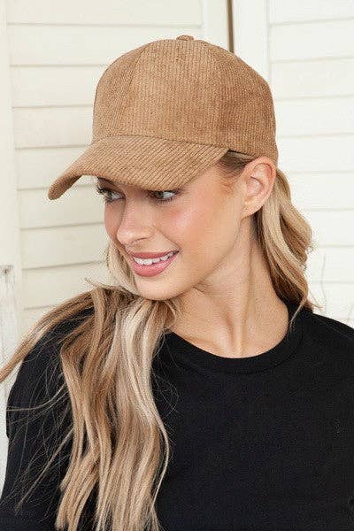 PLAIN CORDUROY BASEBALL CAP | 40CP016: BLUE