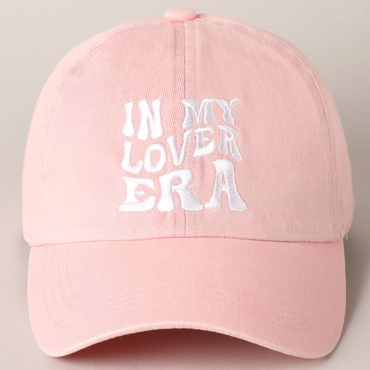 Embroidered Letters In My Lover Era Baseball Cap: Pink / ONE SIZE