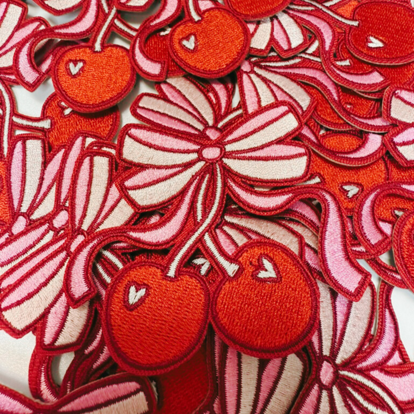 3" Cherry iron on Patch  -  Embroidered Hat Patch: Embroidered Patch