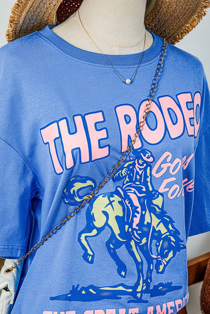 Fashion-W Rodeo Forever Western Graphic Tee: As shown / Missy / M